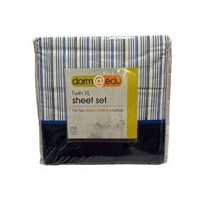 dorm@edu Twin XL 200 Thread Count Sheet Set For Dorm Room 1 Flat 1 Fitted Pillow